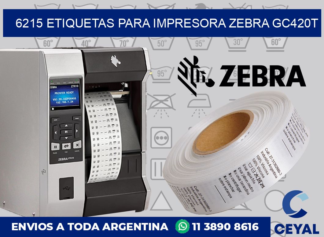 6215 etiquetas para impresora zebra GC420T