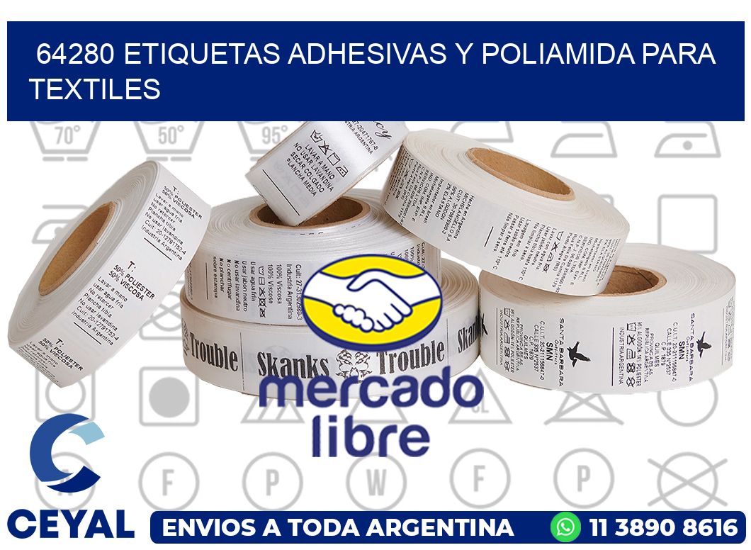 64280 Etiquetas adhesivas y poliamida para textiles