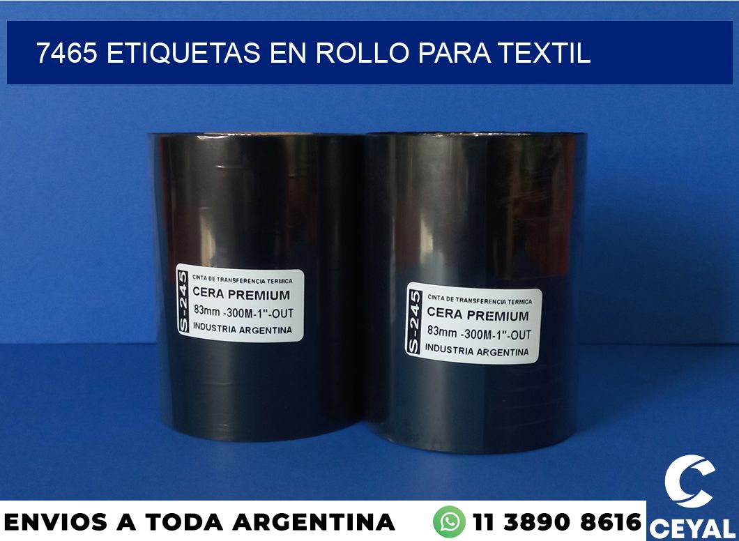 7465 etiquetas en rollo para textil