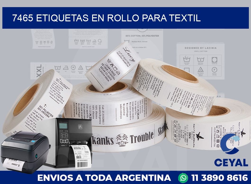 7465 etiquetas en rollo para textil