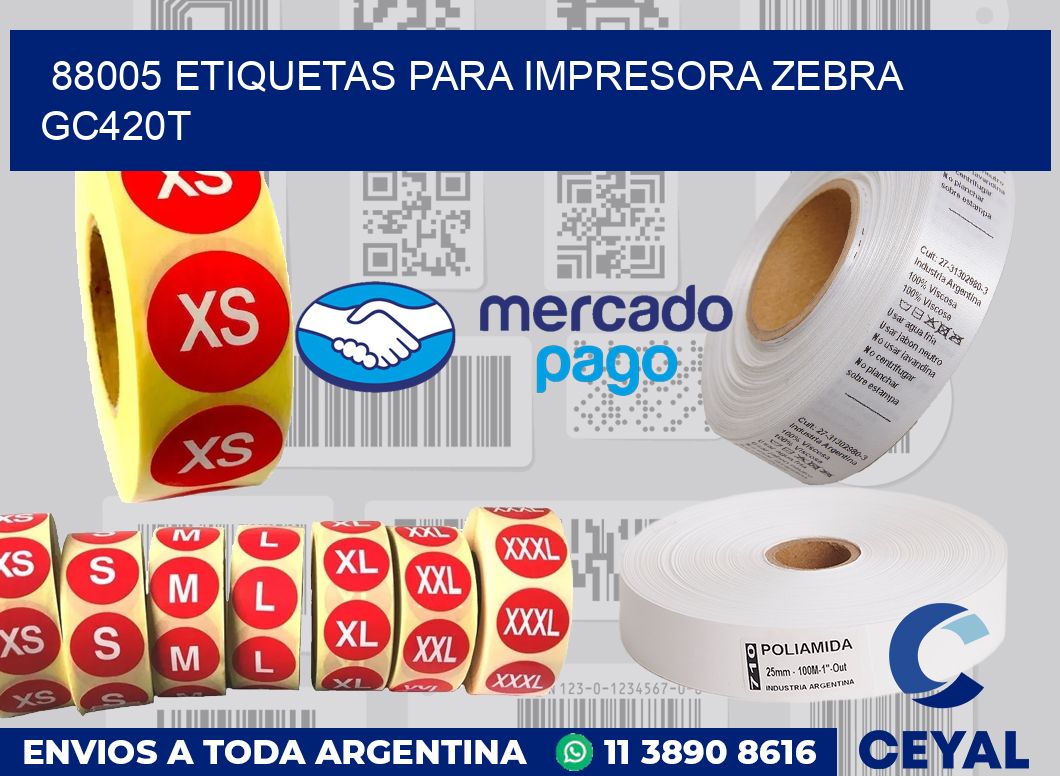 88005 etiquetas para impresora zebra GC420T