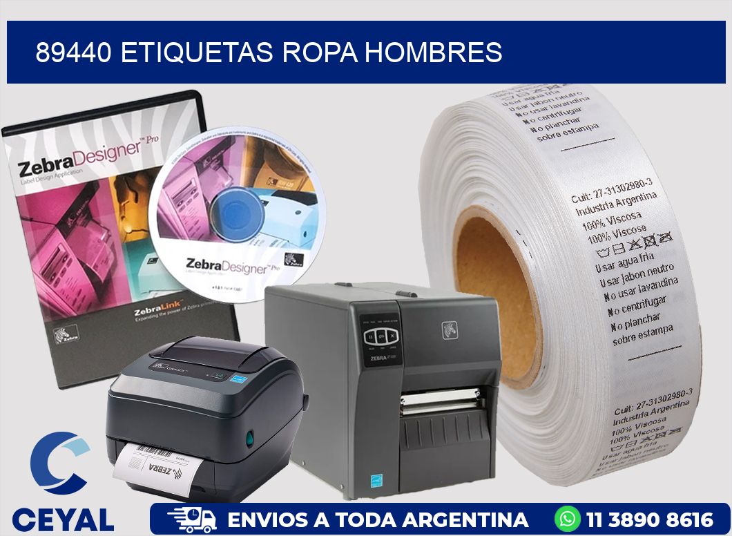 89440 Etiquetas ropa hombres