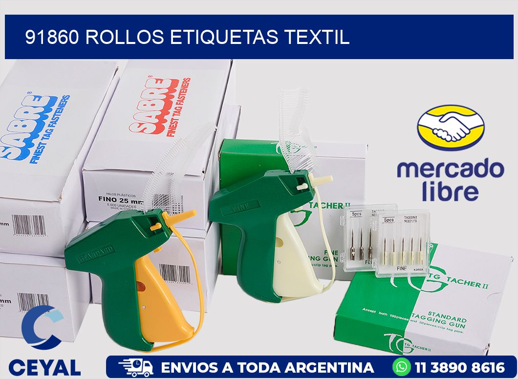 91860 rollos etiquetas textil