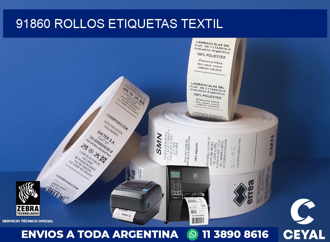 91860 rollos etiquetas textil