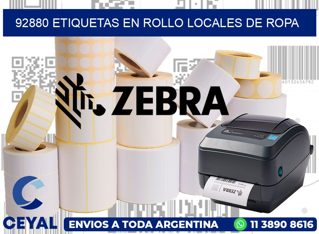 92880 Etiquetas en rollo locales de ropa