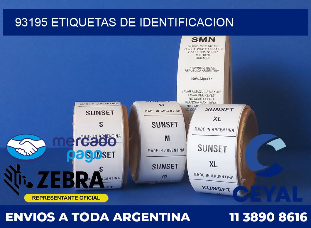 93195 Etiquetas de identificacion