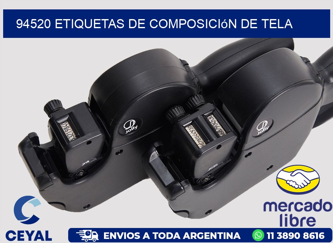 94520 Etiquetas de Composición de Tela