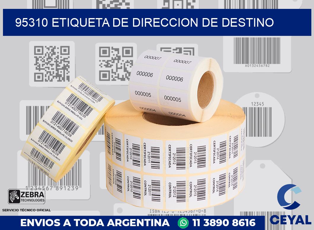 95310 Etiqueta de direccion de destino