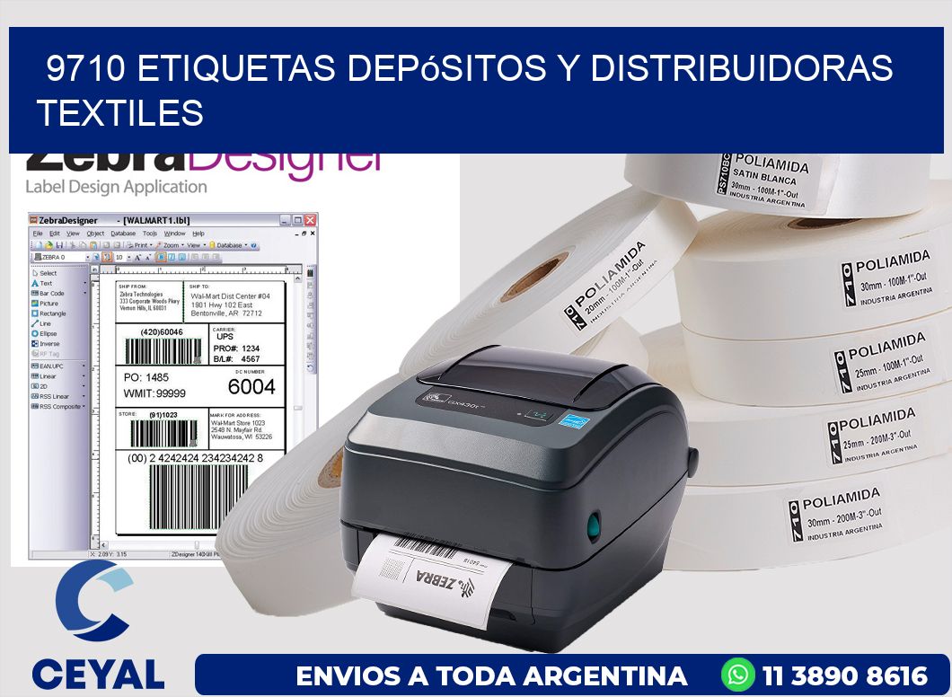 9710 Etiquetas depósitos y distribuidoras textiles