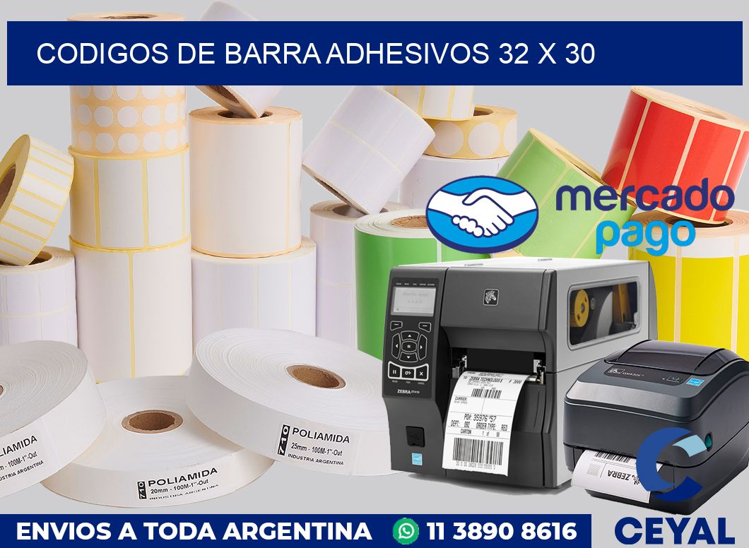 Codigos de barra adhesivos 32 x 30