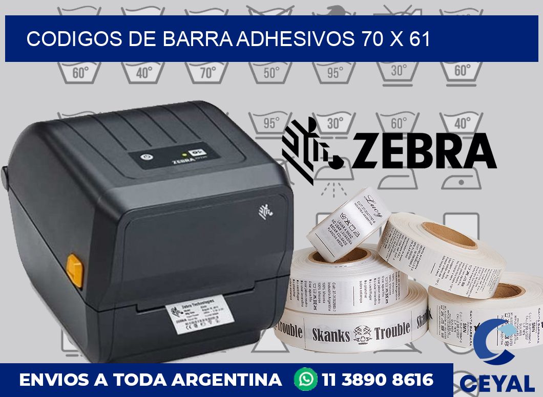 Codigos de barra adhesivos 70 x 61