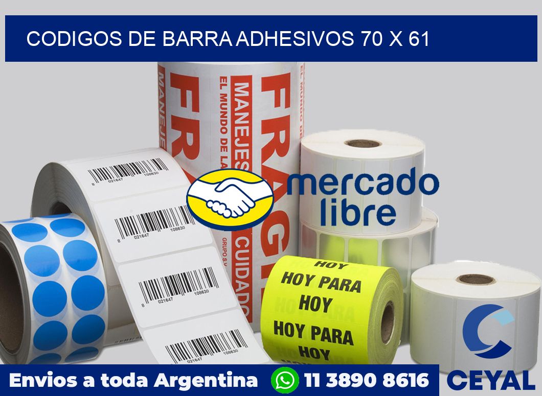 Codigos de barra adhesivos 70 x 61