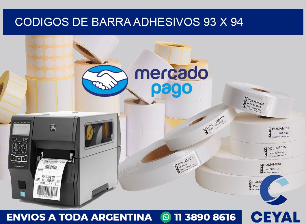 Codigos de barra adhesivos 93 x 94