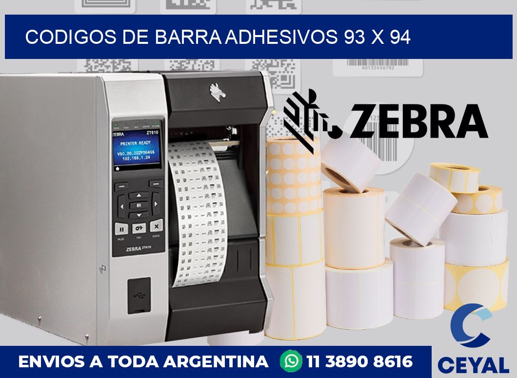 Codigos de barra adhesivos 93 x 94