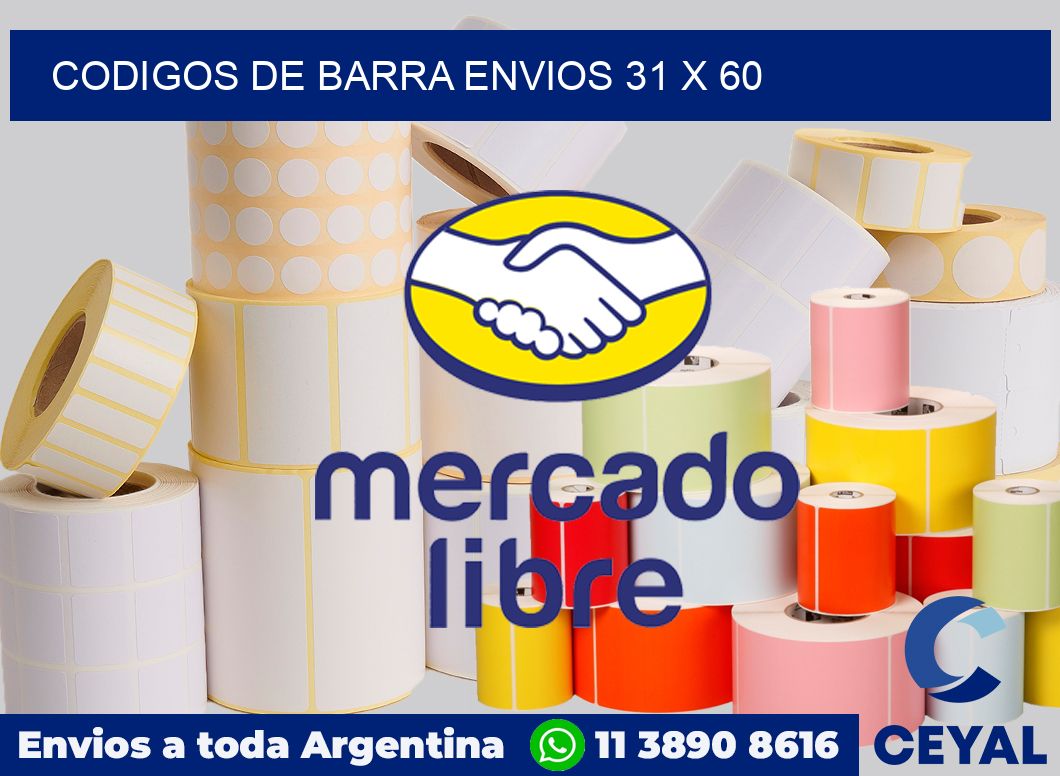 Codigos de barra envios 31 x 60