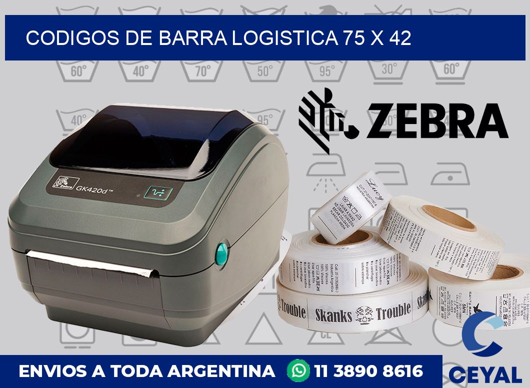 Codigos de barra logistica 75 x 42