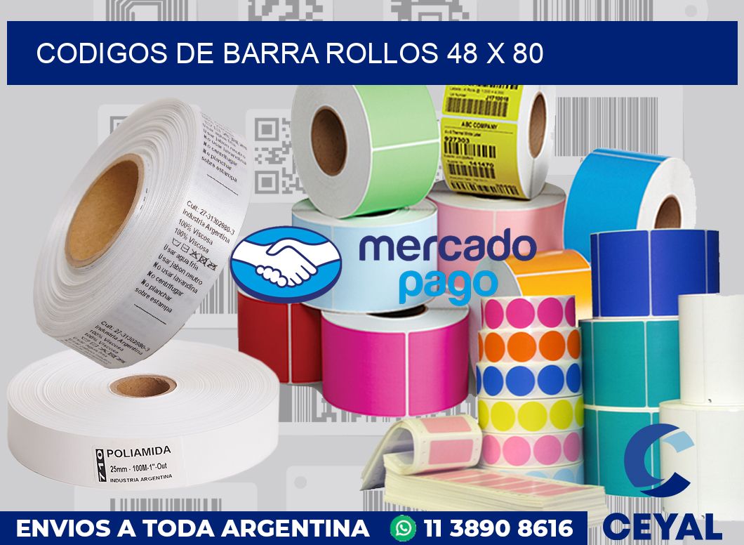 Codigos de barra rollos 48 x 80