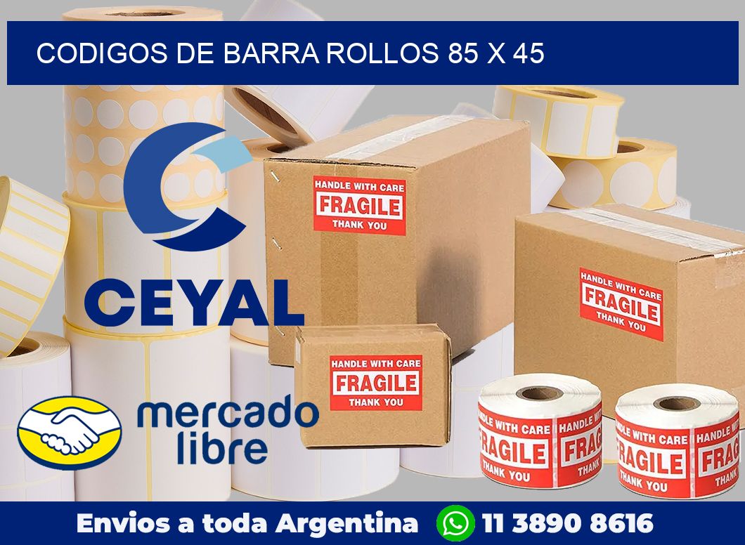 Codigos de barra rollos 85 x 45