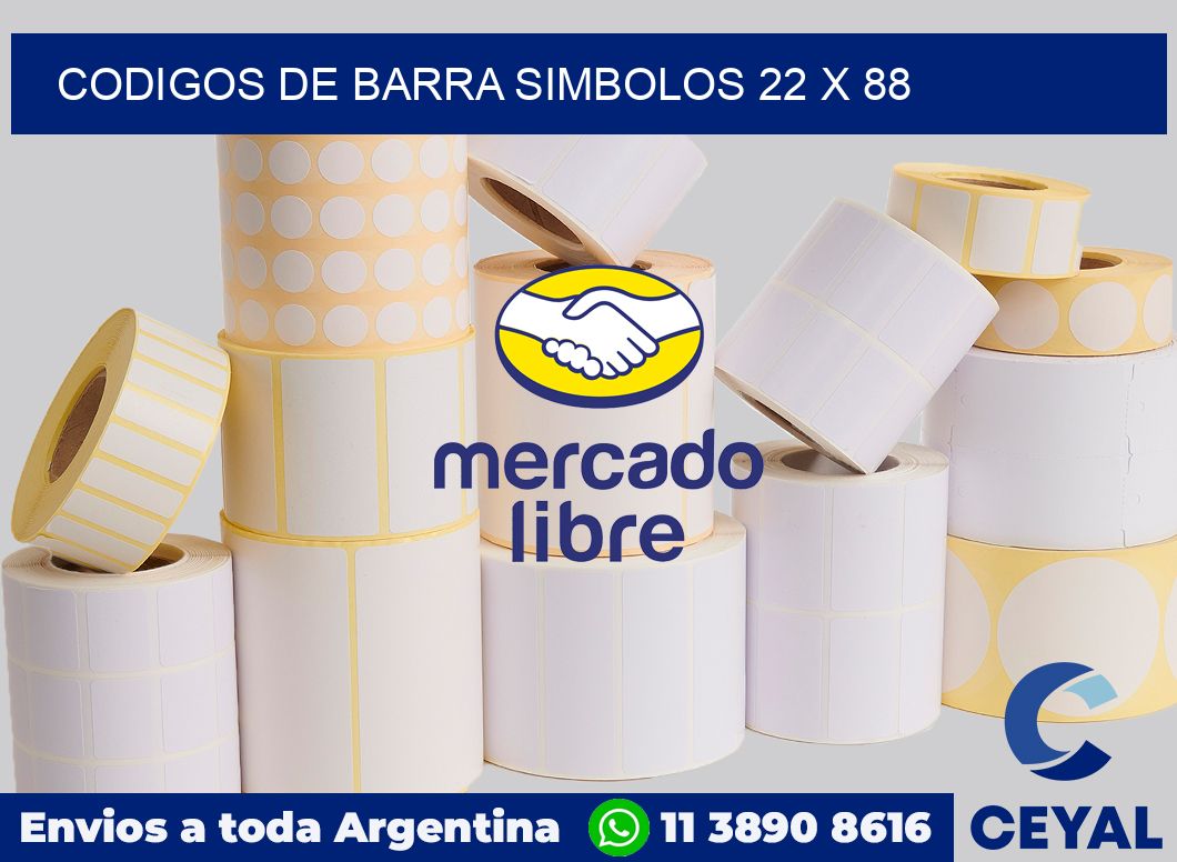 Codigos de barra simbolos 22 x 88