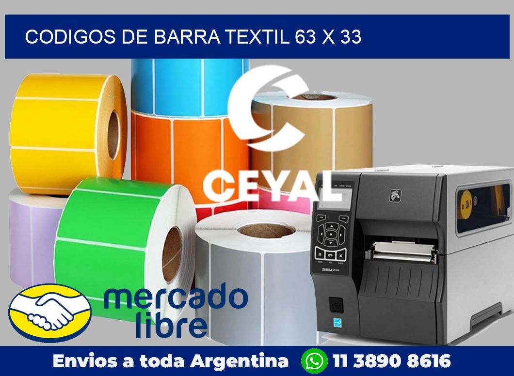 Codigos de barra textil 63 x 33