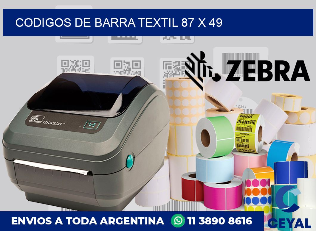 Codigos de barra textil 87 x 49