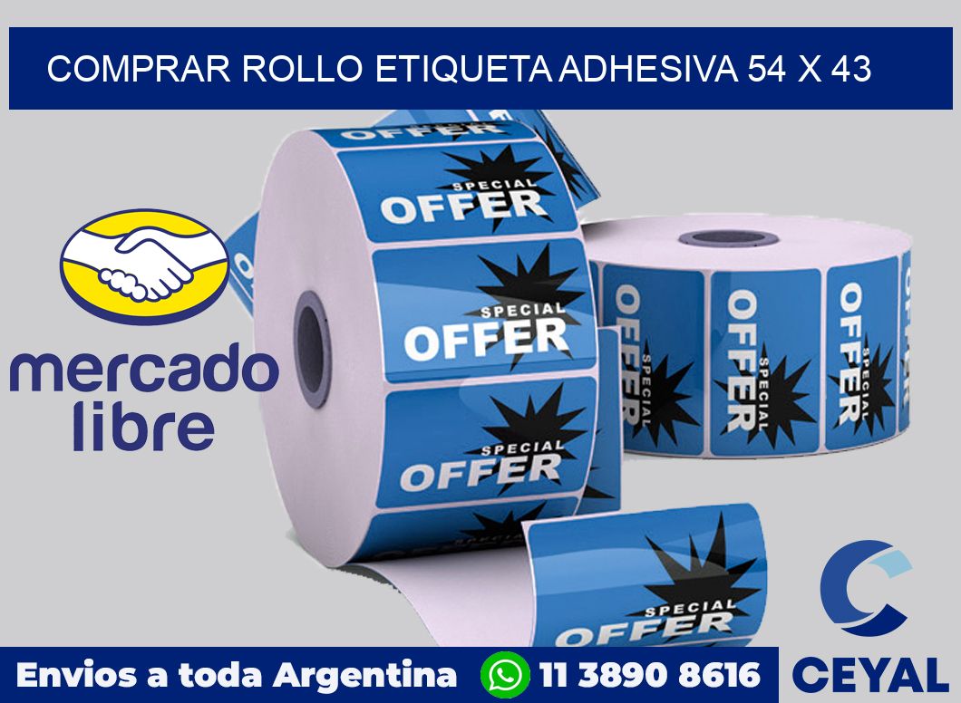 Comprar rollo etiqueta adhesiva 54 x 43