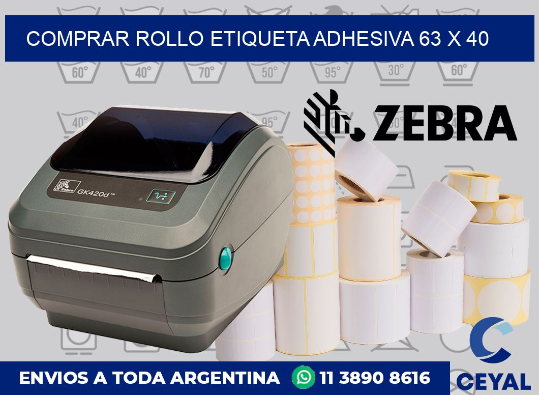 Comprar rollo etiqueta adhesiva 63 x 40