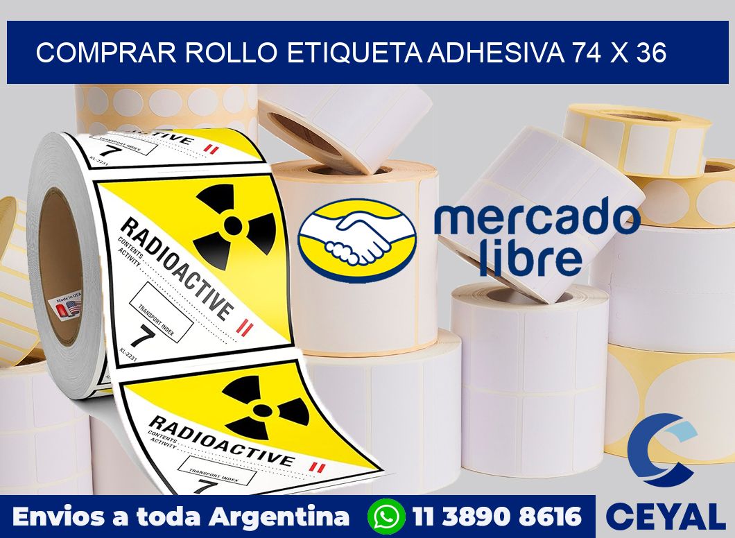 Comprar rollo etiqueta adhesiva 74 x 36