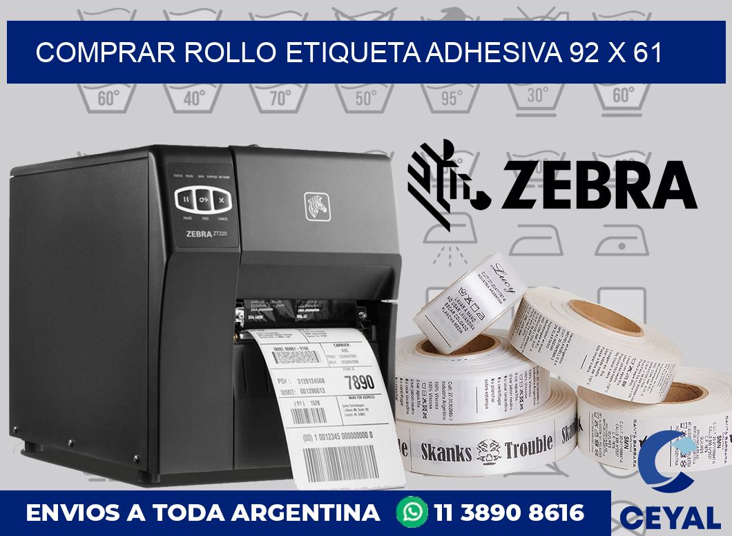 Comprar rollo etiqueta adhesiva 92 x 61