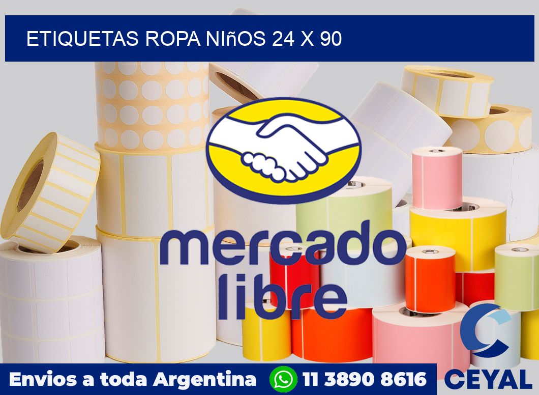 Etiquetas ropa niños 24 x 90