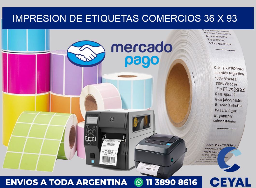 Impresion de etiquetas comercios 36 x 93