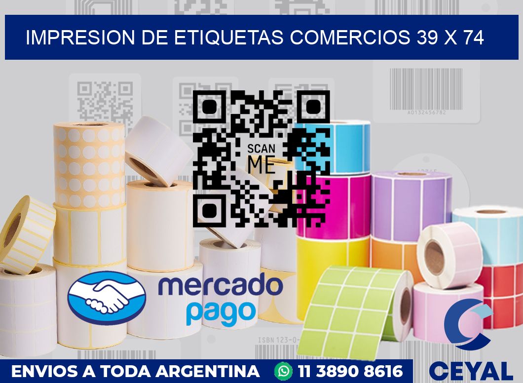 Impresion de etiquetas comercios 39 x 74