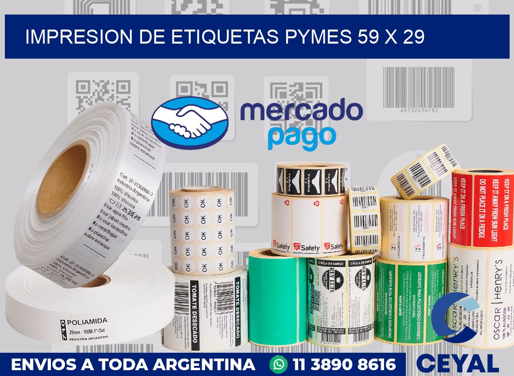 Impresion de etiquetas pymes 59 x 29