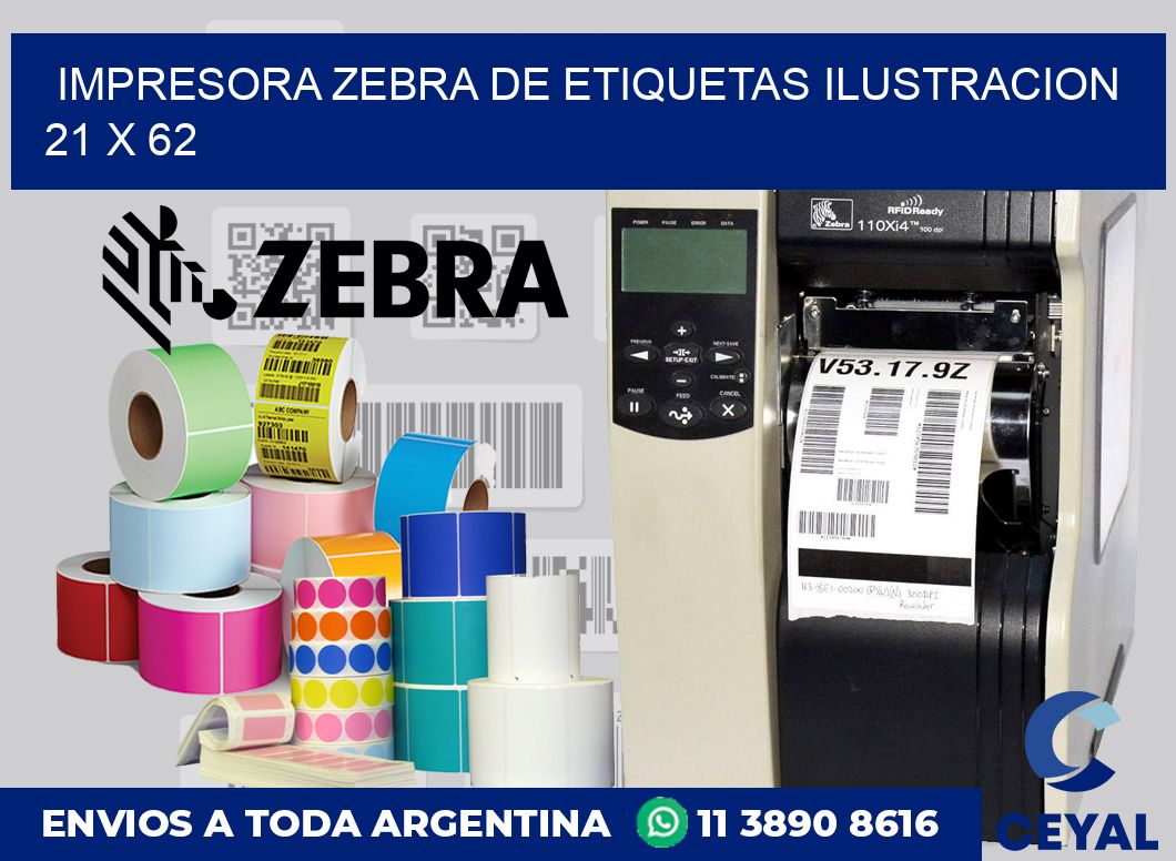 Impresora Zebra de etiquetas ilustracion 21 x 62