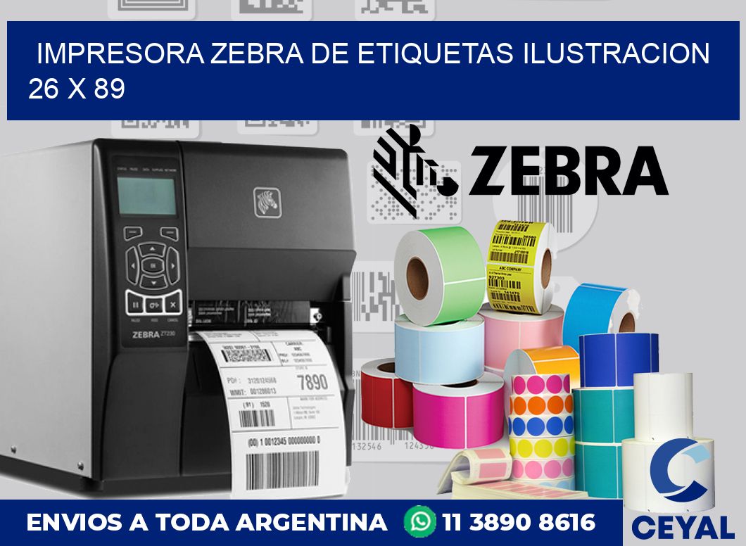 Impresora Zebra de etiquetas ilustracion 26 x 89