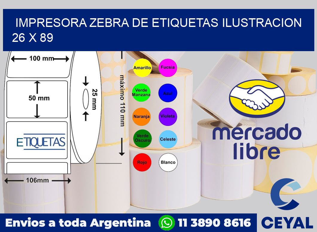 Impresora Zebra de etiquetas ilustracion 26 x 89