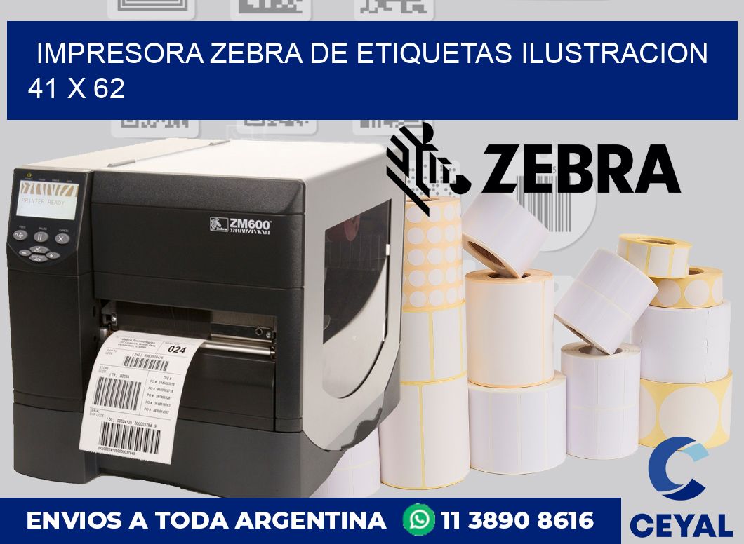 Impresora Zebra de etiquetas ilustracion 41 x 62