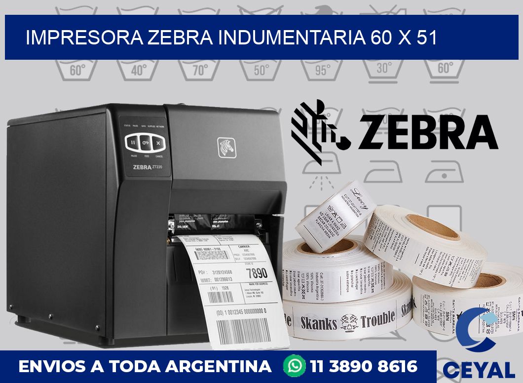 Impresora Zebra indumentaria 60 x 51