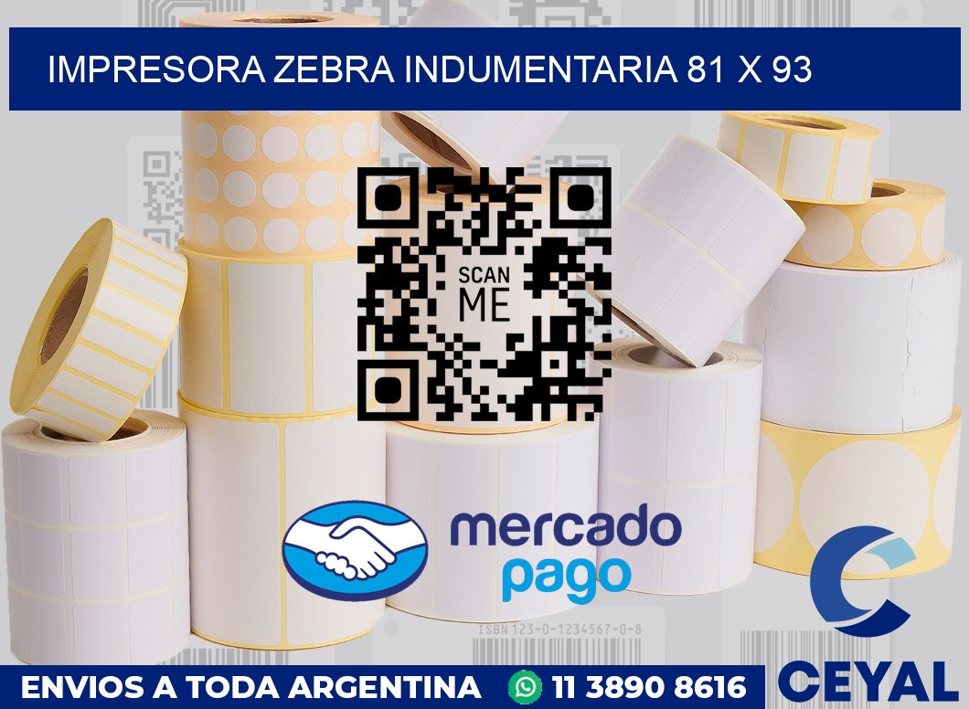 Impresora Zebra indumentaria 81 x 93