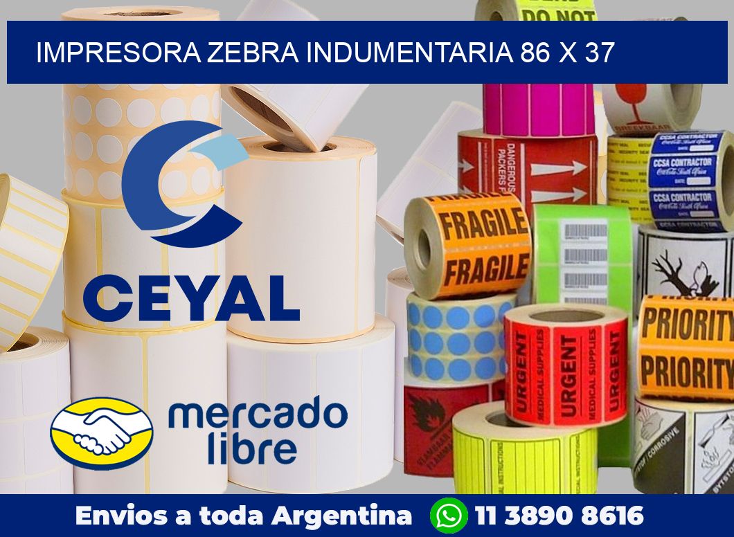 Impresora Zebra indumentaria 86 x 37