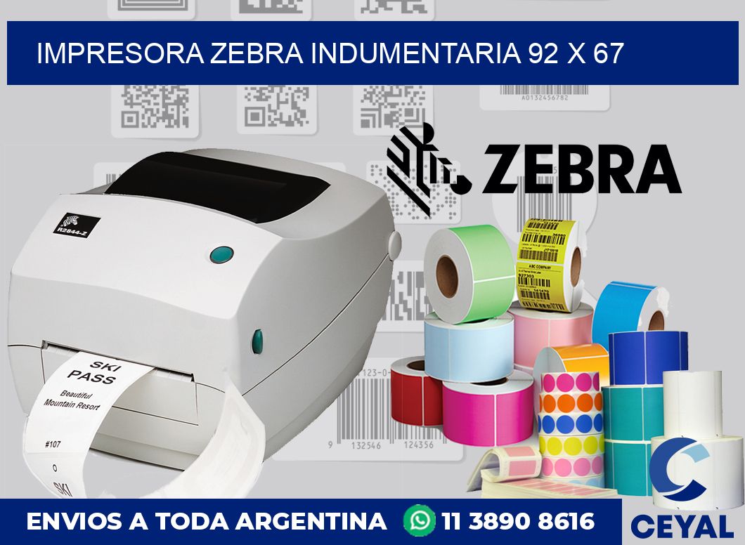 Impresora Zebra indumentaria 92 x 67