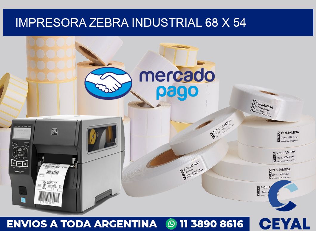 Impresora Zebra industrial 68 x 54