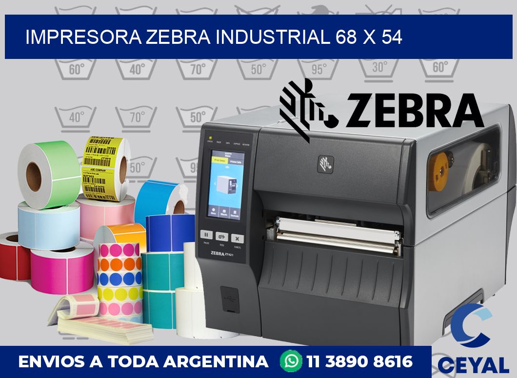 Impresora Zebra industrial 68 x 54