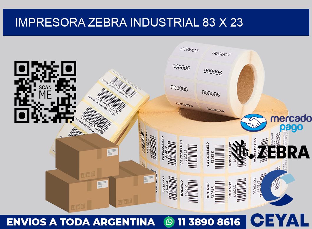 Impresora Zebra industrial 83 x 23