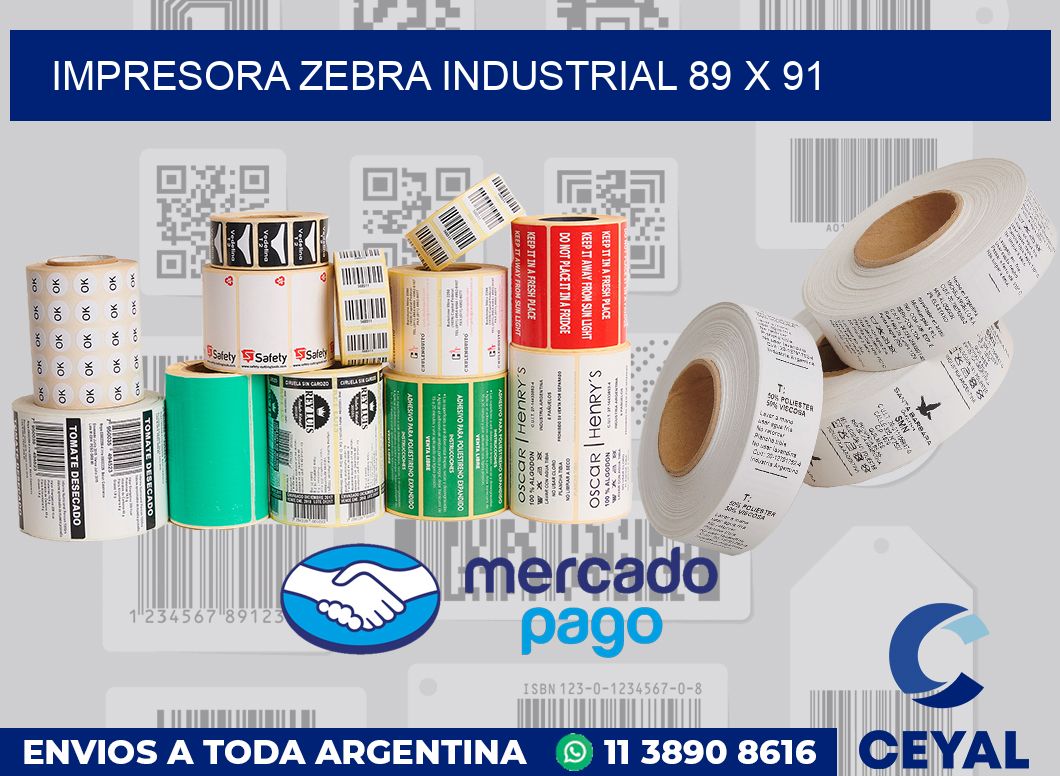 Impresora Zebra industrial 89 x 91