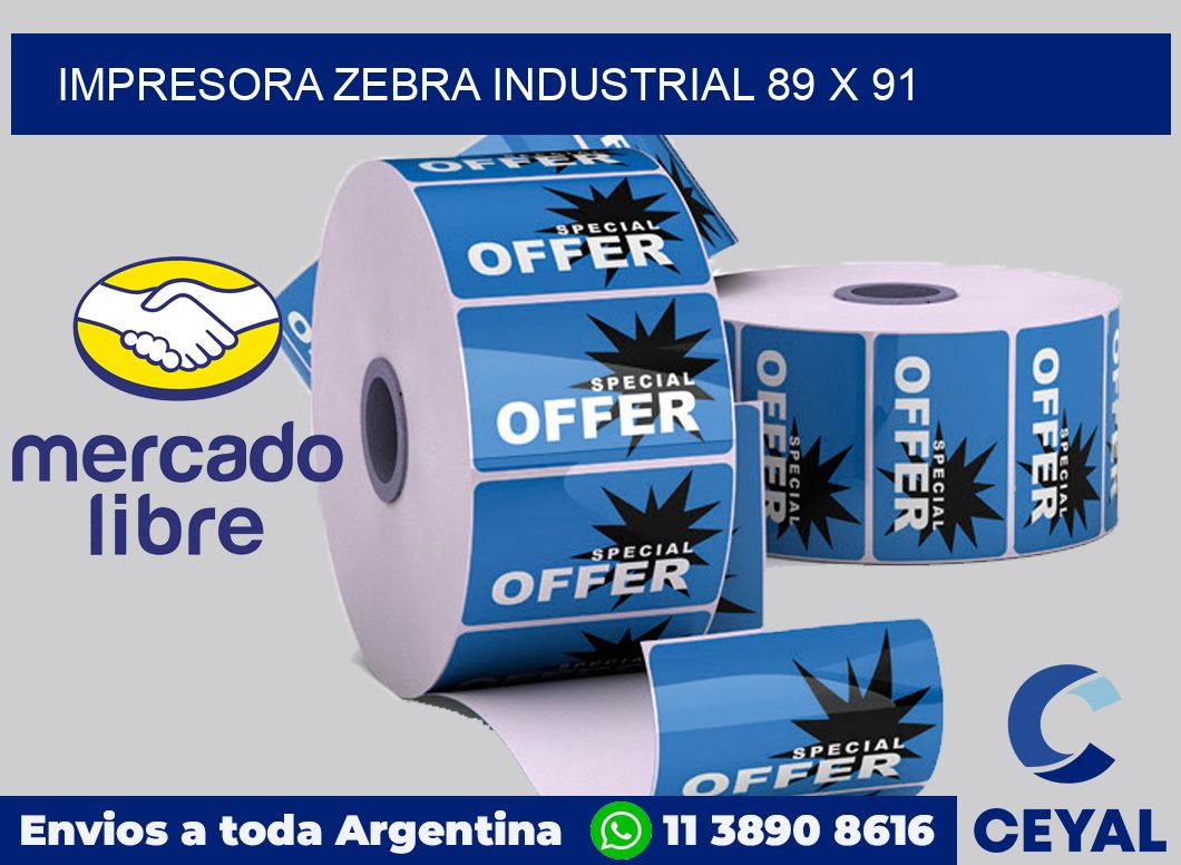 Impresora Zebra industrial 89 x 91