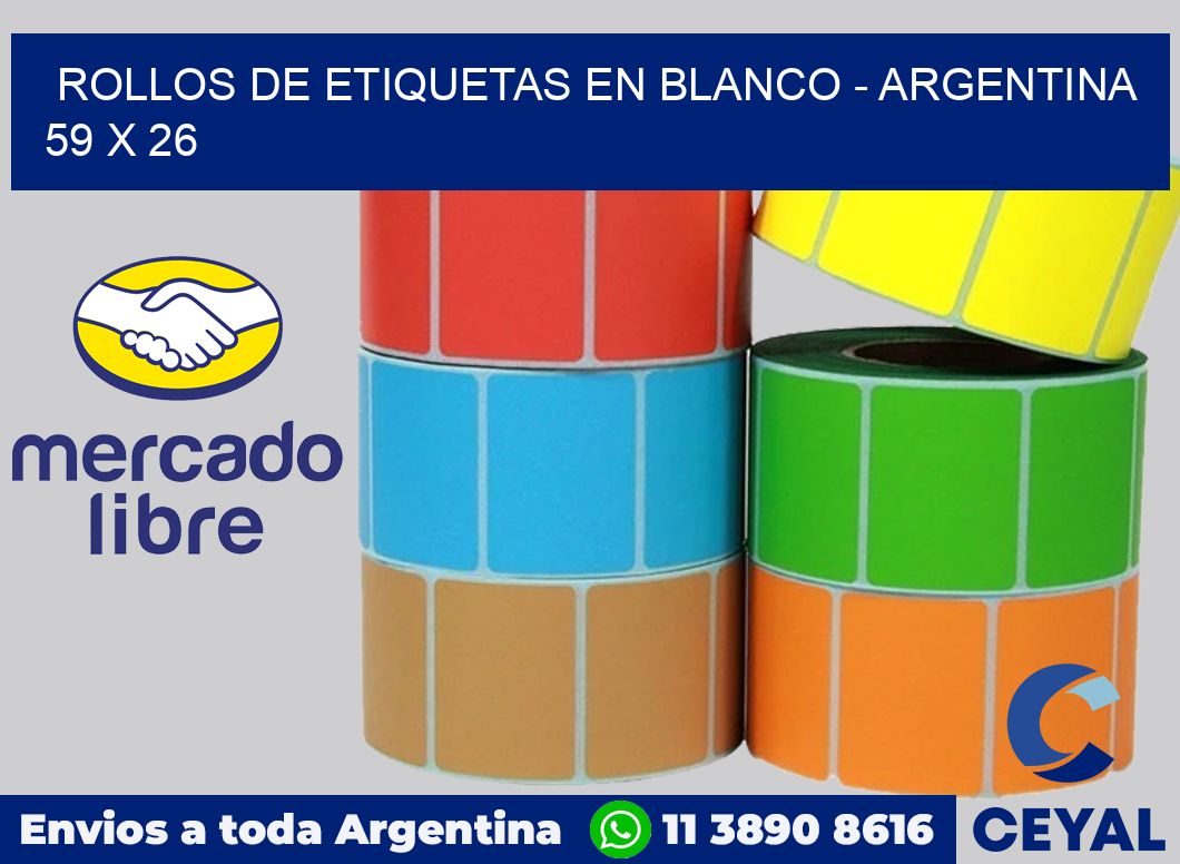 Rollos de etiquetas en blanco - Argentina 59 x 26