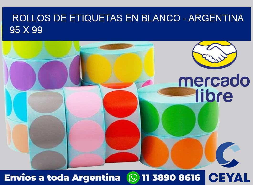 Rollos de etiquetas en blanco - Argentina 95 x 99