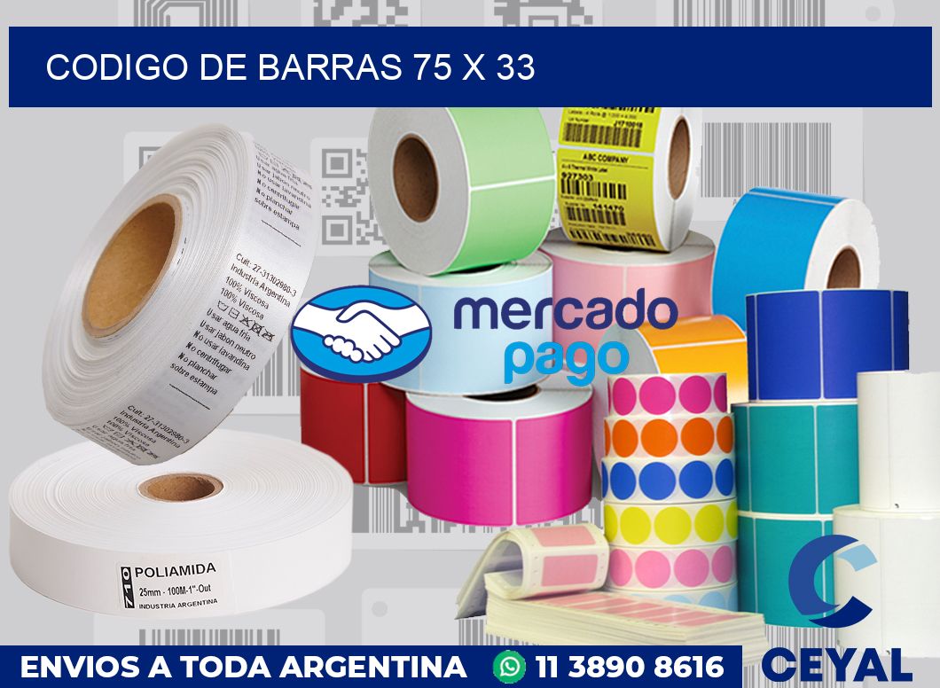 codigo de barras 75 x 33