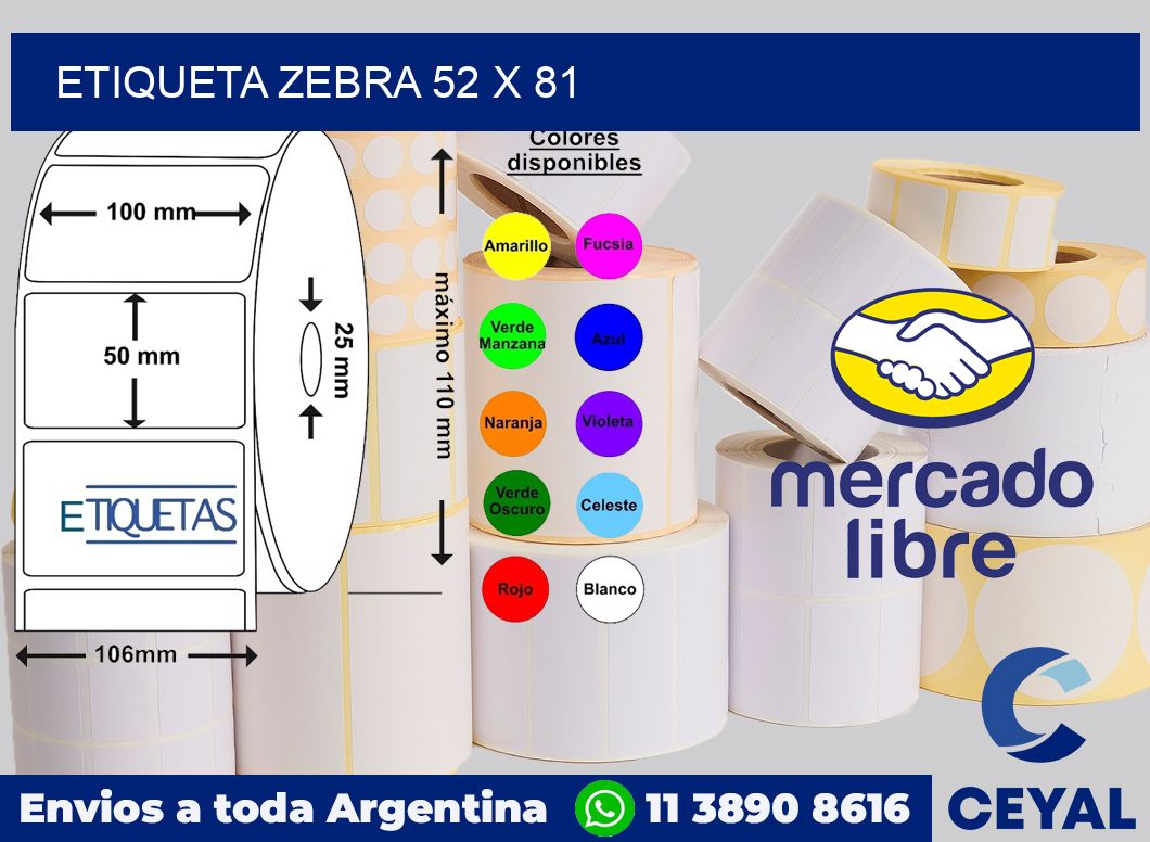 etiqueta zebra 52 x 81